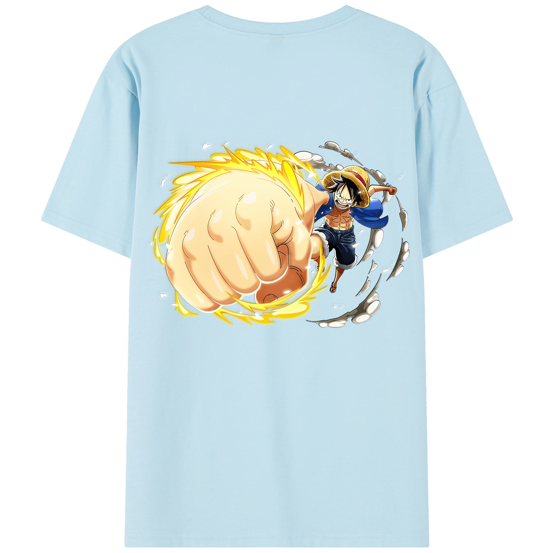 ワンピース モンキー・D・ルフィ ONE PIECE Monkey D. Luffy 綿100％半袖Tシャツ（背面プリント）